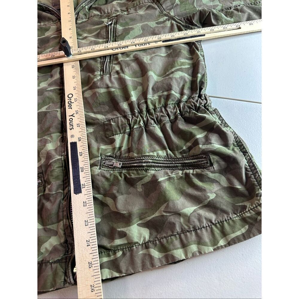 GAP Women's Size Large Olive Green Camo Utility Jacket Coat Multi Pockets Zip - Picture 5 of 7